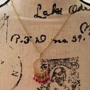 Hollister Pink and Gold Necklace